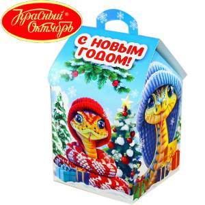 Сладкий подарок на Новый Год в картонной упаковке весом 600 грамм по цене 654 руб в Ишимбае