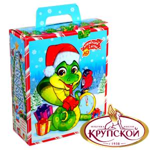 Сладкий новогодний подарок в картонной упаковке весом 650 грамм  в Ишимбае