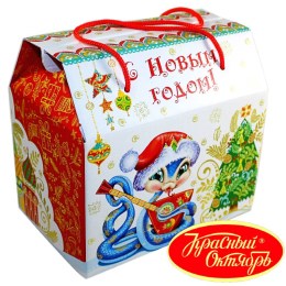 Детский новогодний подарок в картонной упаковке весом 950 грамм по цене 1108 руб в Ишимбае